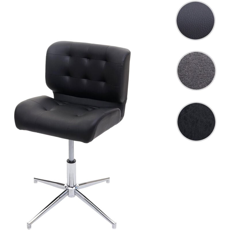 Chaise de bureau HWC-H42, pivotante, réglable en hauteur - similicuir vintage gris foncé, pied noir