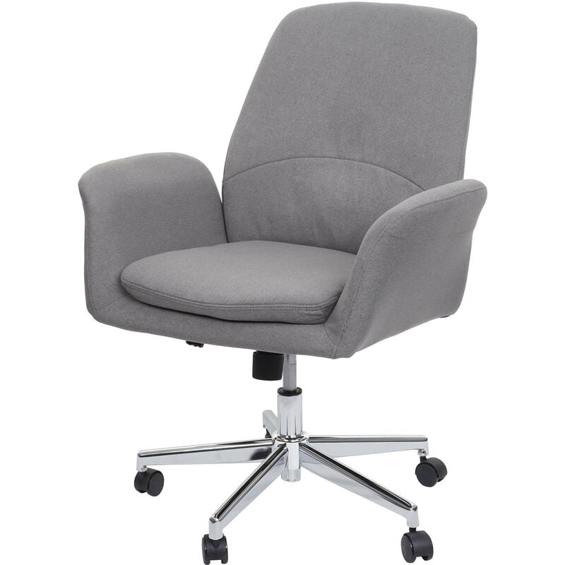 Chaise de bureau HWC-K23 - chaise de bureau chaise pivotante tissu/textile avec accoudoirs - gris