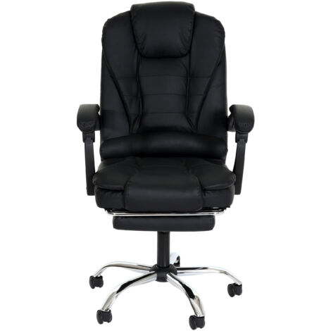 Chaise de bureau HWC-M80, chaise de bureau chaise pivotante fauteuil de direction, repose-pieds extensible similicuir