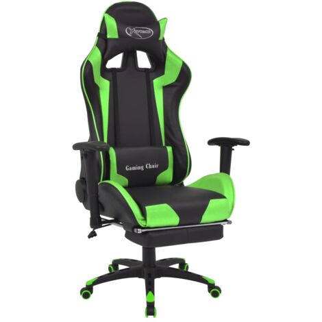 Chaise de bureau inclinable avec repose-pied Vert