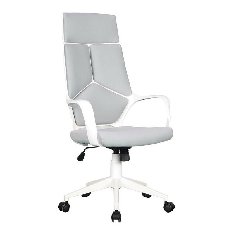 SIX - Chaise de bureau Moderna tissu Grise/Blanche