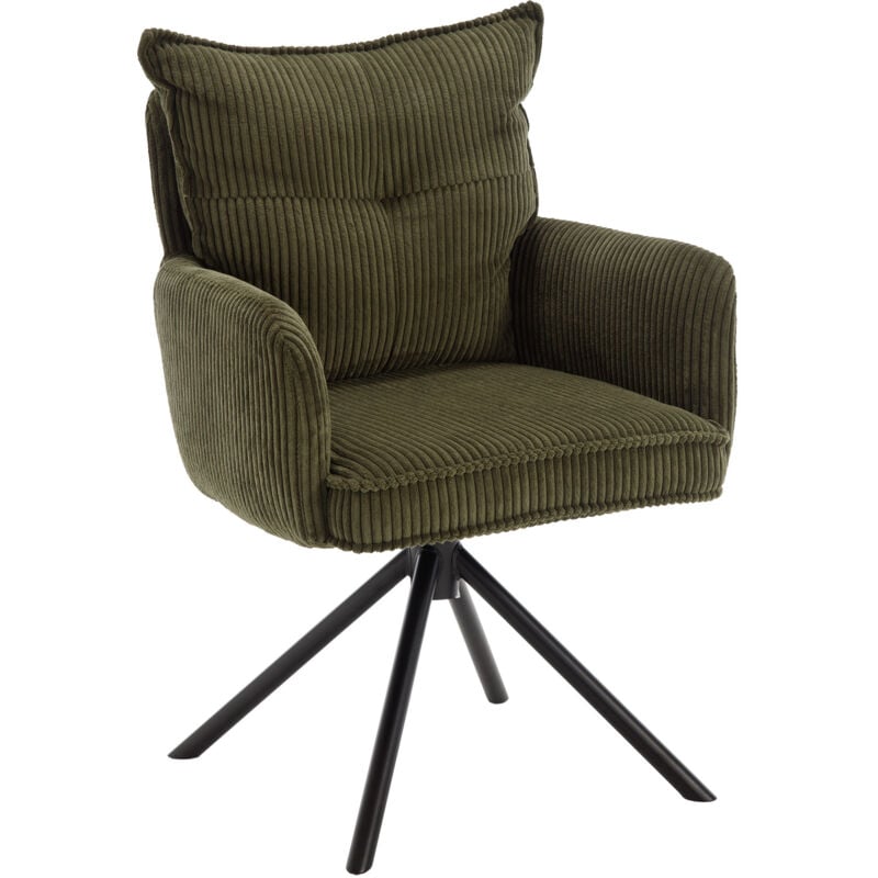 Chaise de Bureau Moderne Fauteuil de Bureau pour Chambre Siège Velours Côtelé, Chaise Bureau Pivotante Rotation de 360 Degrés, Vert