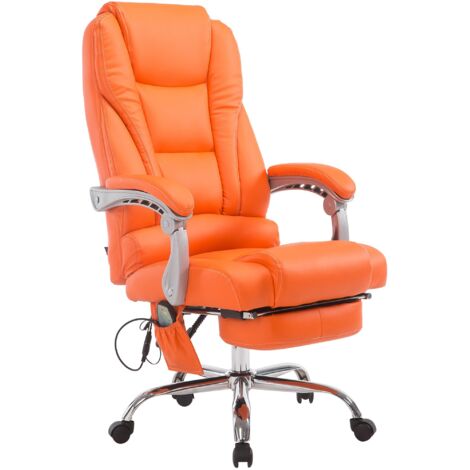 Chaise de bureau Pacific avec fonction massage simili cuir Orange