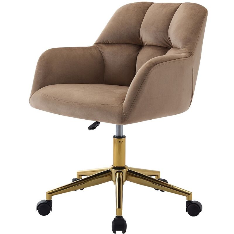 Pascal Morabito - Chaise de bureau - Velours - Beige et doré - Hauteur réglable - pega de