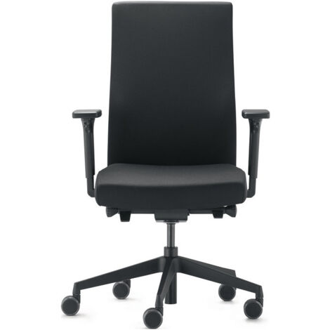 Chaise de bureau pivotante à technologie synchrone noir 410-520mm avec accoudoirs Capacité de charge 110kg