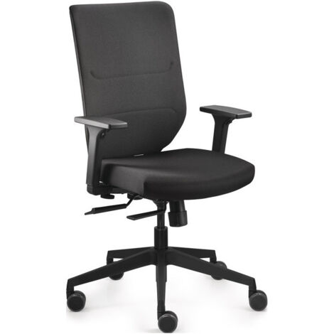 Chaise de bureau pivotante Accoudoirs confort, réglables en largeur et en hauteur, noir 410-520 mm avec technologie synchrone DAUPHIN