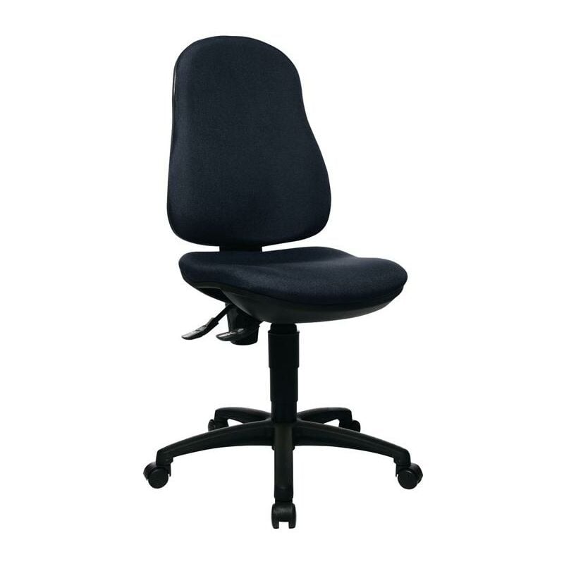 Chaise de bureau pivotante avec contact permanent noir 420-550 mm sans accoudoirs capacité charge 110 kg