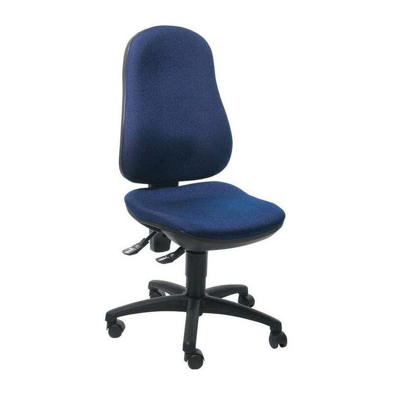 Topstar - Chaise de bureau pivotante avec contact permanent bleu royal 420-550 mm sans accoudoirs capacité charge 110 kg