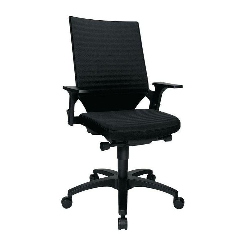 Chaise de bureau pivotante avec technique auto-synchrone noir 420-550 mm avec accoudoir capacité charge 110 kg