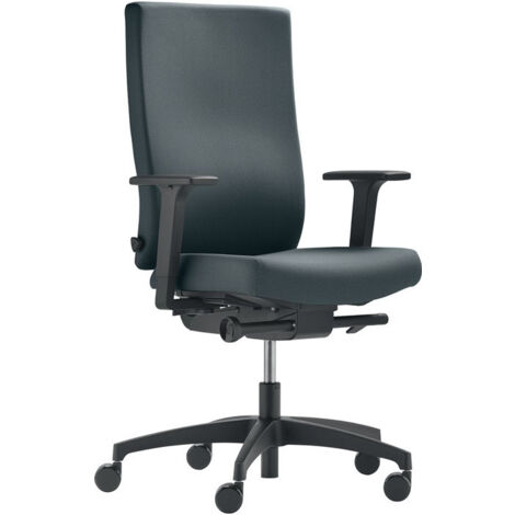 Chaise de bureau pivotante avec technique synchrone grise 400-520 mm avec accoudoir