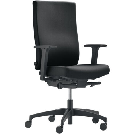 Chaise de bureau pivotante avec technique synchrone noir 400-520 mm avec accoudoir