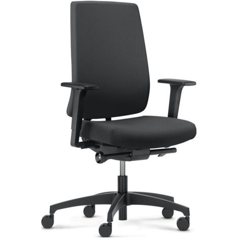 Chaise de bureau pivotante avec technique synchrone noire 400-520 mm avec accoudoir