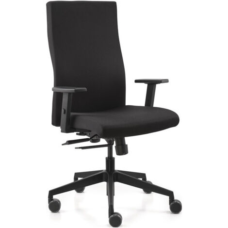 Chaise de bureau pivotante avec technologie synchrone noir 420-530 mm avec accoudoirs, capacité de charge 125 kg DAUPHIN