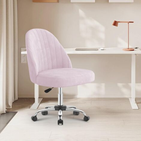 Chaise de bureau pivotante confortable Chaise manucure Chaise de Coiffeuse en Velours - WOWTTRELAX - Rose