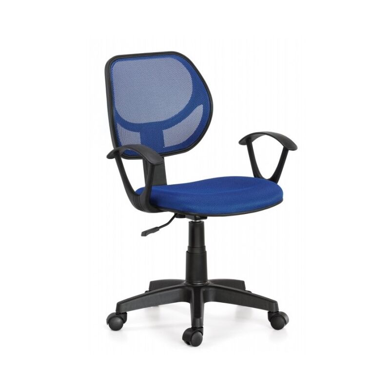 Chaise de bureau pivotante en tissu gris foncé avec hauteur et accoudoirs réglables