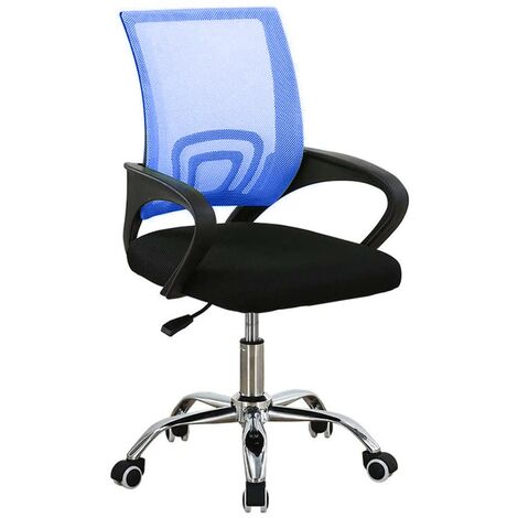 Chaise de bureau pivotante et respirante bleu
