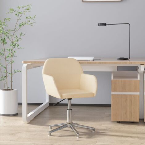 Chaise de bureau pivotante  Fauteuil de bureau Ergonomique Crème Tissu 48679