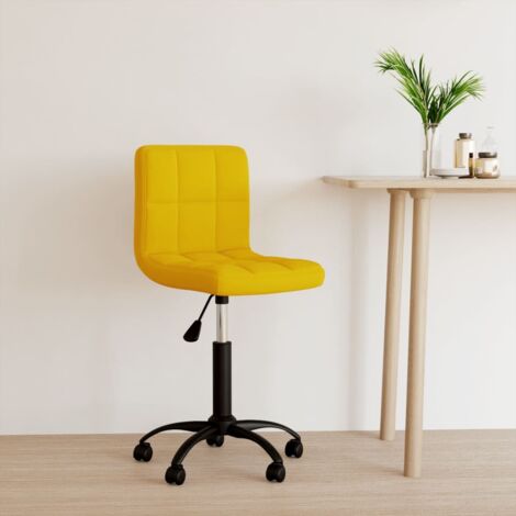 Chaise de bureau pivotante  Fauteuil de bureau Ergonomique Jaune moutarde Velours 39922