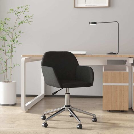 Chaise de bureau pivotante  Fauteuil de bureau Ergonomique Noir Tissu 60922