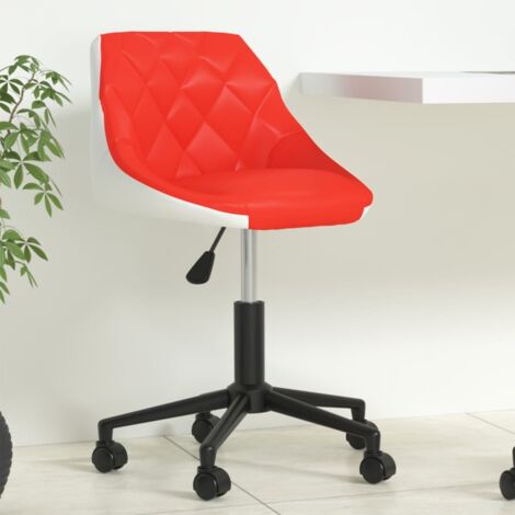 Chaise de bureau pivotante | Fauteuil de bureau Ergonomique Rouge et blanc Similicuir 55759 - Rouge