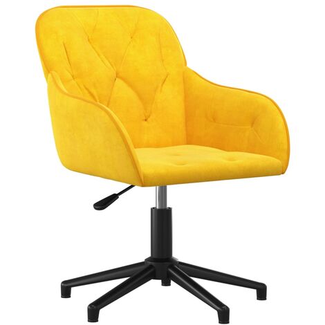Chaise de bureau pivotante Fauteuil gamer - Chaise d'ordinateur Jaune Velours BV833586 - BonneVie - Jaune