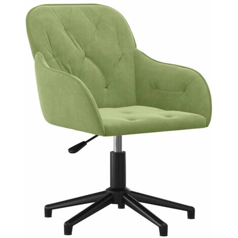 Chaise de bureau pivotante Fauteuil gamer - Chaise d'ordinateur Vert clair Velours BV673962 - BonneVie