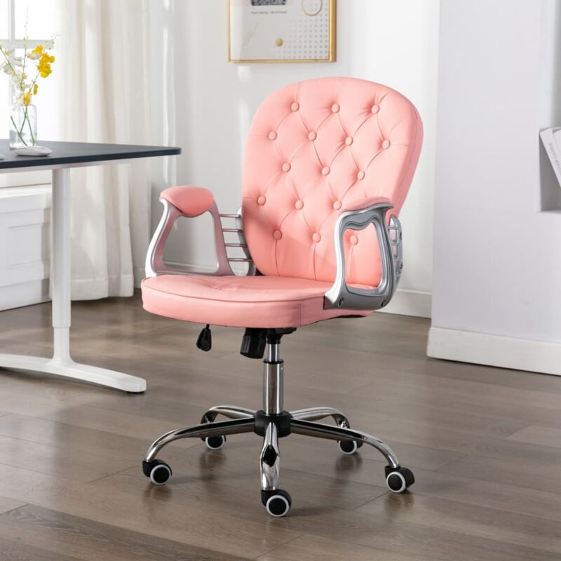 Chaise de bureau pivotante Rose Similicuir Vidaxl