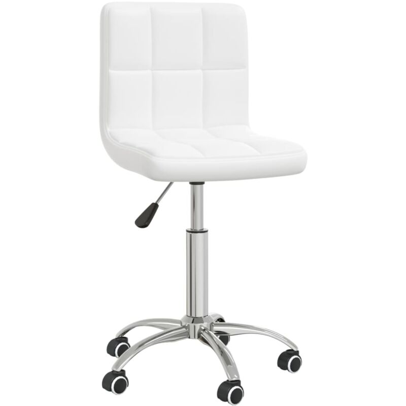 Chaise de bureau pivotante Blanc Similicuir Vidaxl
