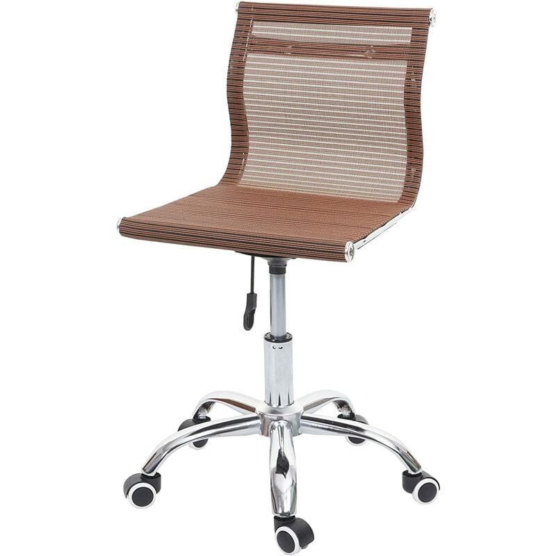Chaise de bureau pivotante sans accoudoirs revêtement en maille tissu/textile marron BUR04111