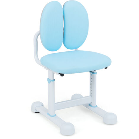 Chaise de Bureau pour Enfant 3 Ans+ avec Double Soutien Lombaire et Hauteur Réglable, Chaise Rembourrée pour Maison, École, Bleu