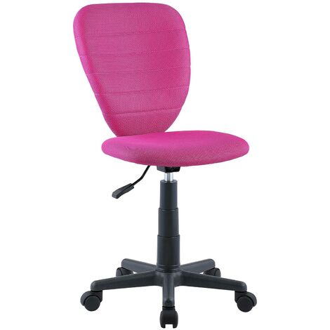 Chaise de Bureau Ergonomique Design Avec Roulette Blanche Rose Noir Fauteuil fr 