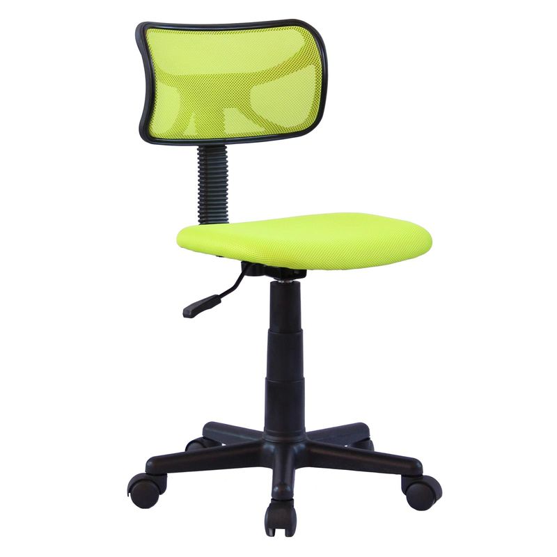Chaise de bureau pour enfant milan fauteuil pivotant et ergonomique, siège à roulettes avec hauteur réglable, mesh vert - Vert