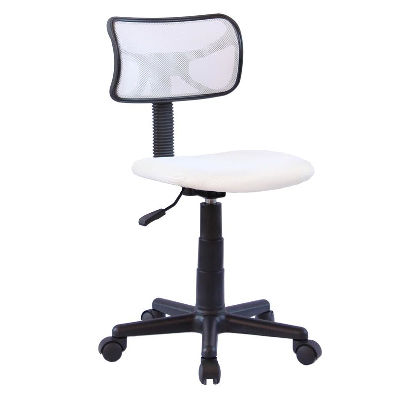 Idimex - Chaise de bureau pour enfant milan fauteuil pivotant et ergonomique, siège à roulettes avec hauteur réglable, mesh blanc - Blanc