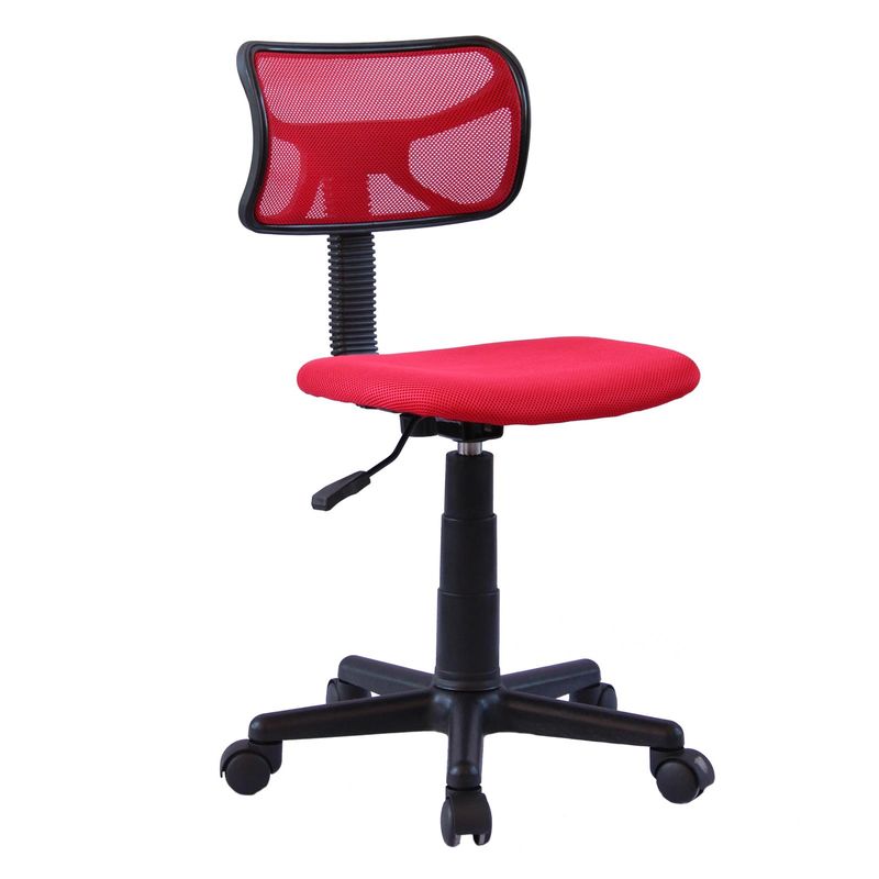 Idimex - Chaise de bureau pour enfant milan fauteuil pivotant et ergonomique, siège à roulettes avec hauteur réglable, mesh rouge - Rouge