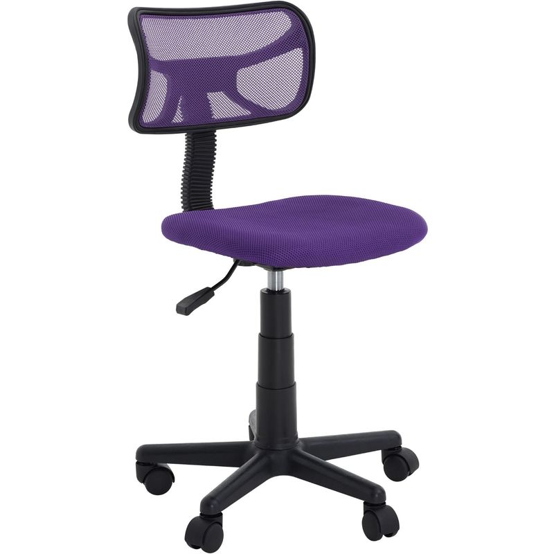 Chaise de bureau pour enfant milan fauteuil pivotant et ergonomique, siège à roulettes avec hauteur réglable, mesh violet - Violet