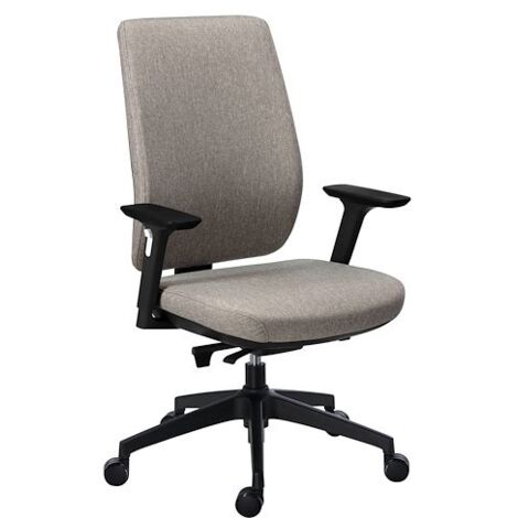 Chaise de bureau Prega tissu avec accoudoirs réglables 3D - gris - Maxiburo