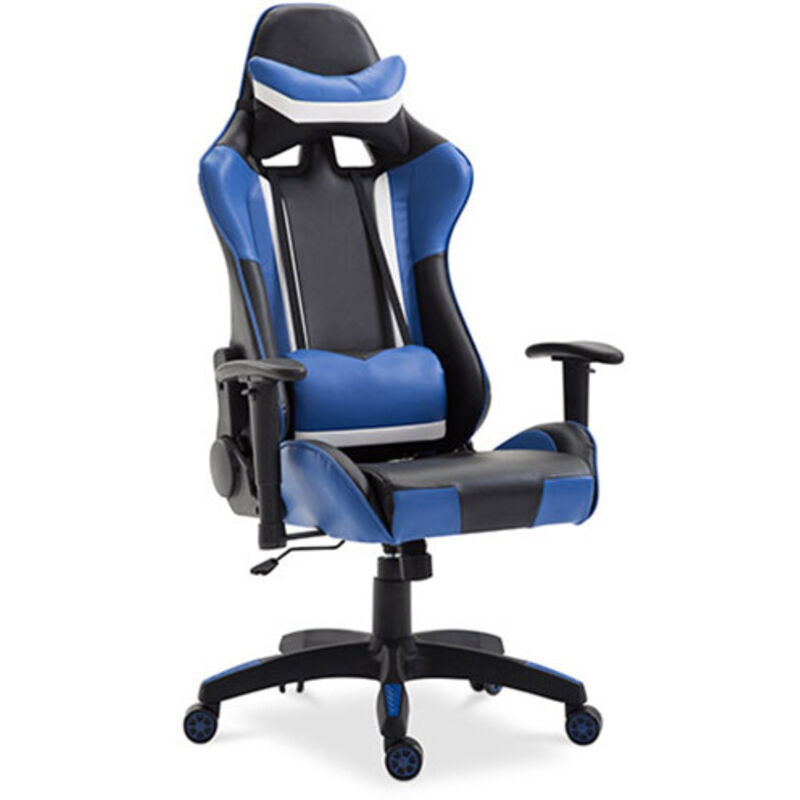 Chaise de bureau avec accoudoirs - Chaise de bureau à roulettes - Gamer - Guy Bleu Chaise de bureau avec accoudoirs - Chaise de bureau à roulettes - Gamer - Guy Bleu