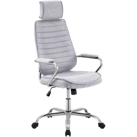 Chaise de bureau Rako Tissu Gris clair
