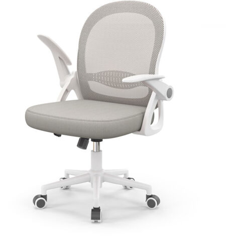 Chaise de Bureau - Rattantree Fauteuil de Bureau avec Soutien Lombaire - Chaise Ergonomique en Maille Respirante - Chaise Pivotante Accoudoirs et Hauteur Réglables pour Bureau à Domicile - Gris