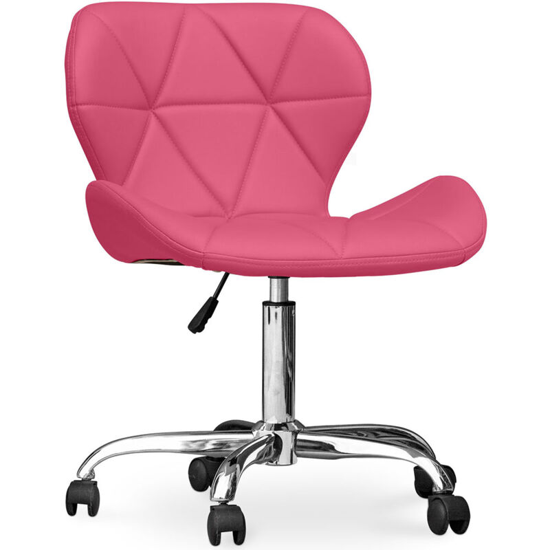 privatefloor - chaise de bureau à roulettes - chaise de bureau pivotante - tapissée en simili cuir - wito fuchsia - acier, pp, cuir végétalien, nylon