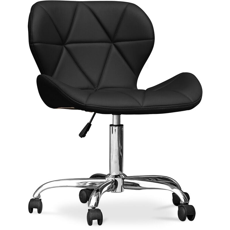 privatefloor - chaise de bureau à roulettes - chaise de bureau pivotante - tapissée en simili cuir - wito noir - acier, pp, cuir végétalien, nylon