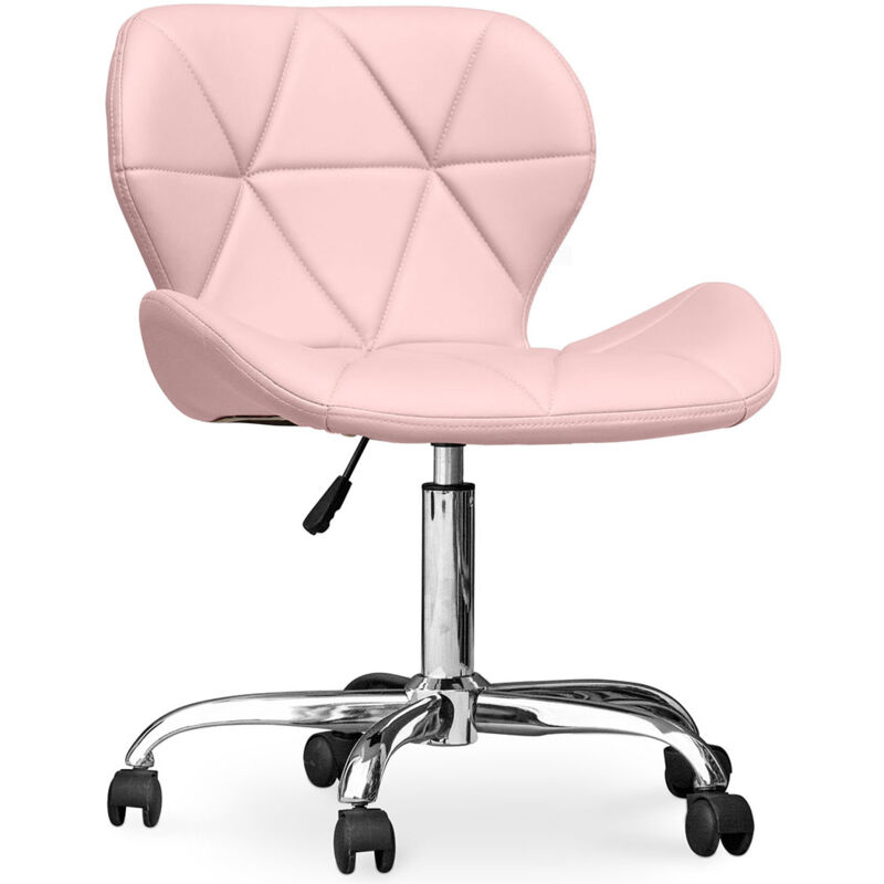 privatefloor - chaise de bureau à roulettes - chaise de bureau pivotante - tapissée en simili cuir - wito rose - acier, pp, cuir végétalien, nylon
