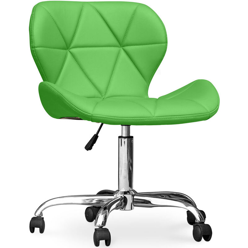 privatefloor - chaise de bureau à roulettes - chaise de bureau pivotante - tapissée en simili cuir - wito vert - acier, pp, cuir végétalien, nylon