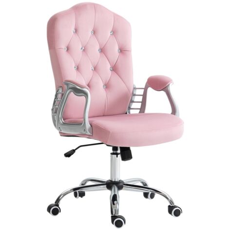 Chaise de bureau rose pour femme ergonomique avec bascule réglable en hauteur support 120 kg