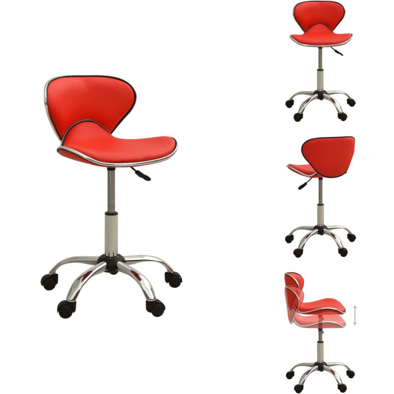 Vidaxl - Chaise de bureau Rouge Similicuir - Chaise De Bureau - Chaises De Bureau - Chaise D'ordinateur - Chaises D'ordinateur