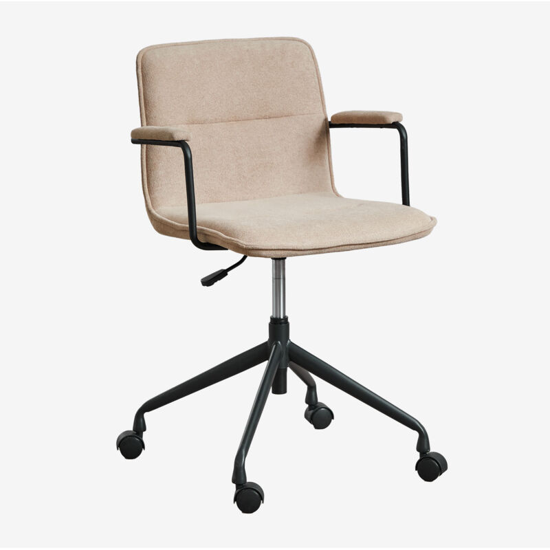 Sklum - Chaise de bureau avec roulettes et accoudoirs Seifert Noir