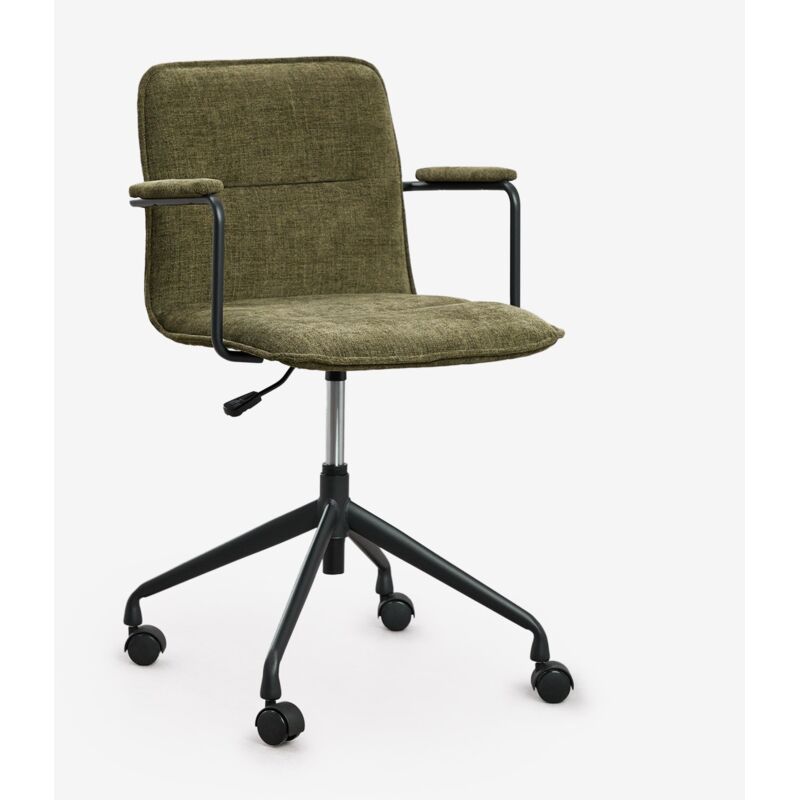 Sklum - Chaise de bureau avec roulettes et accoudoirs Seifert Noir