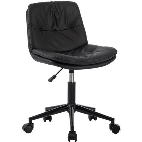 Chaise de bureau - Sevencomfort - Pivotante - Réglable en hauteur - Cuir microfibre - Noir