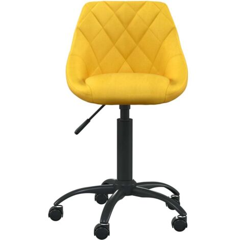 Chaise de bureau  Siège de bureau  Chaise de travail Jaune moutarde Velours
