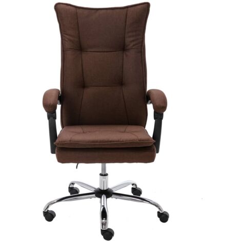 Chaise de bureau Siège de bureau Chaise de travail Marron Tissu